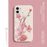 เคสโทรศัพท์มือถือซิลิโคนเหลว Vivo Apple OPPO Xiaomi สำหรับ Huawei สไตล์จีนสดความคิดสร้างสรรค์ Ins ดอกเหมย