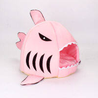 Shark Cat House ที่ถอดออกได้ล้างทำความสะอาดได้ Full Seasons Cat Shark Shaped Bed สำหรับสัตว์เลี้ยง Kitten Dogs Pink