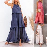 2023 European and American Summer Dress New Irregular Cake Dress Sleeveless Long Floor Mopping Dress Holiday Dress Women ❤