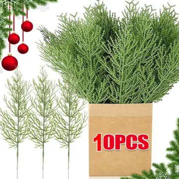 Artificial Pine Branches Lot of 10 Pcs Faux Greenery Fake Pine Branch  Christmas Greenery Stems Wreath Filler Christmas Floral Arrangements 