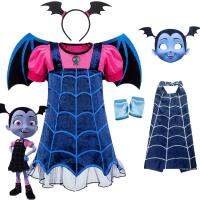 ชุดชุดกระโปรงเด็กทรงเจ้าหญิงชุดคอสเพลย์ Vampirina Disney เด็กชุดฮัลโลวีนคริสต์มาสงานคาร์นิวัลหน้ากากปลอมตัว