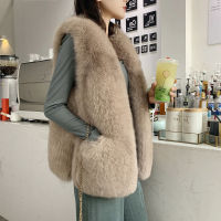 Fall Winter Fashion Faux Fur Vests Women New Party Club Elegant Fur Waistcoat V-sleeve Sleeveless Autumn Fur Coats Femme