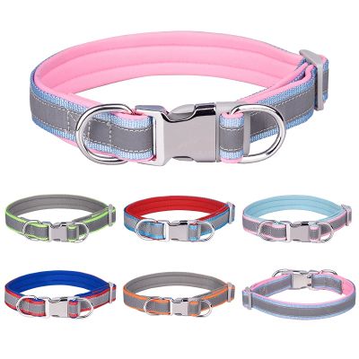 [HOT!] Reflective Dog Collar Nylon Breathable Cat Pet Collar with Pull Tab Adjustable Anti strain Pet Accessories Detachable