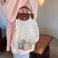 2023 Casual Hollow Women Shoulder Basg Designer Handmade Woven Handbags Fishnet Summer Beach Bags Large Tote Bali Shopper Purses Cross Body Shoulder B