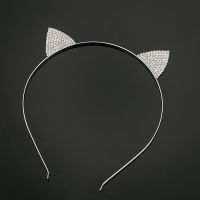 【CW】Cute Cat Ear Hairbands Girls Lovely Headbands Hair Accessories Fashion Siver Rhinestone Hairband Metal Sparkling Crown Crystal