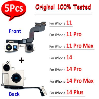 5Pcs Original 100% ทดสอบสําหรับ iPhone 14 Plus 11 14 Pro Max ด้านหน้าหลักด้านหลังด้านหลังกล้อง Flex Cable Module Ribbon