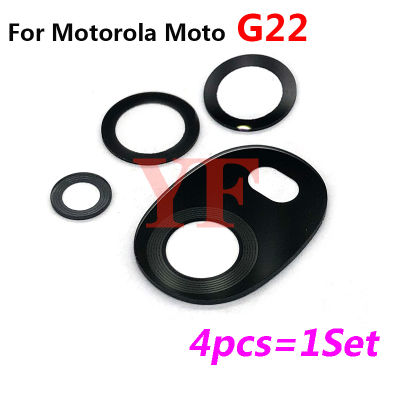 4ชิ้น = 1ชุด untuk Motorola Moto G22 Belakang Kamera Kaca Cover dengan Bahagian Penggantian Pelekat Ahesive