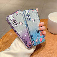 เคส V15สำหรับ Vivo ฝาหลังเคสป้องกันซิลิโคนกันกระแทกเคสมือถือแวววาวลายดอกไม้เป็นประกาย