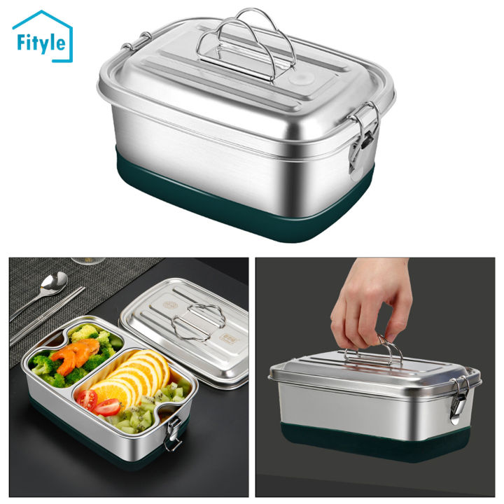 Metal Leakproof Stainless Steel Bento Lunch Box with Sealed Lids Food  Storage Box for kids adults,School Lunches,Picnic,Camping 