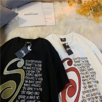 2023 FOR﹍☑ 100 pure cotton stu west Europe/Stussy popular logo t-shirts with short sleeves loose hip hop lovers t-shirts men and women