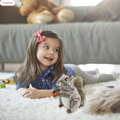 HOONEY กระรอกของเล่นน่ารัก Plush ชีวิตป่ากอดกระรอกยัดไส้ของขวัญวันเกิดเด็กของเล่นรูปสัตว์สำหรับเด็กหญิงเด็กชาย