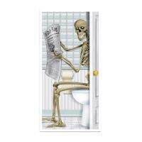 Creative Skeleton Door Stickers Embossed Flower Pattern PVC Self-adhesive Wallpaper Home Decor Murals Refrigerator Art Posters