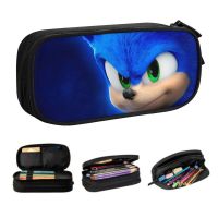 【CW】 Kawaii Cool Sonics Pencil Case for Boys Gilrs Custom Cartoon Anime Game Large Storage Pen Bag Box School Accessories