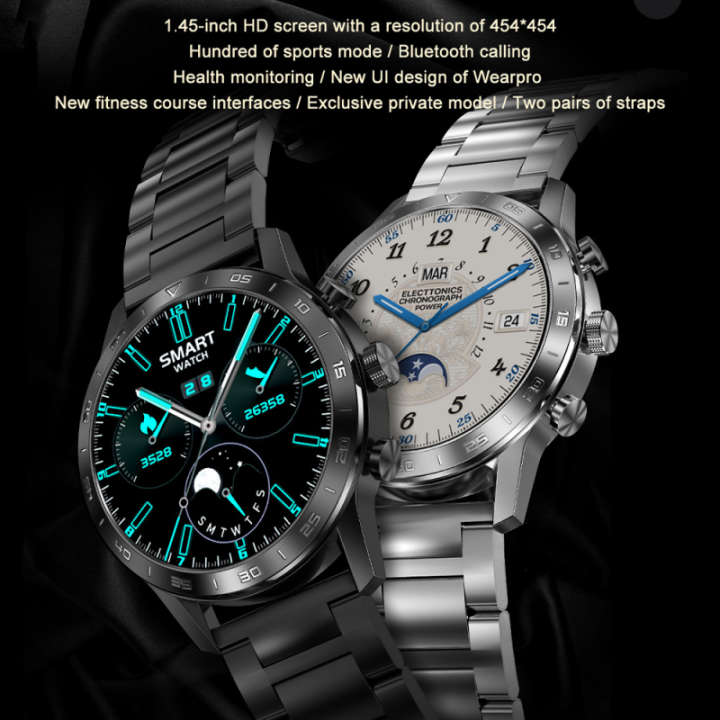 มาฟัม-dt70-นาฬิกาอัจฉริยะหน้าจอ1-45สำหรับผู้ชาย-สมาร์ทวอทช์สแตนเลสสตีลกันน้ำโทร-bt-ฟิตเนส100-dt70กีฬา