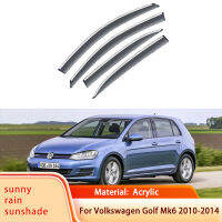 4 Pcs รถ Window Visor สำหรับ Volkswagen VW Golf 6 Mk6 ‑ 5K 2013 ~ 2020 Awnings Sun Rain Deflector Shelters Shades Guard อุปกรณ์เสริม