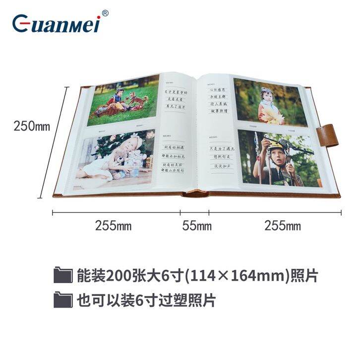 cod-guangmei-factory-album-leather-6-inches-over-plastic-200-photo-large-creative-pocket