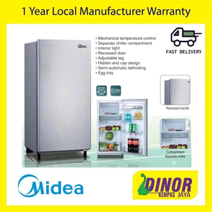 Midea Ms 196 Single 1 Door Fridge Refrigerator Ms196 156l Peti Sejuk Md Ms 196 Ms 196 Lazada Midea Ms 196 Single 1 Door Fridge Refrigerator Ms196 156l Peti Sejuk Md Ms 196 Ms 196 Lazada