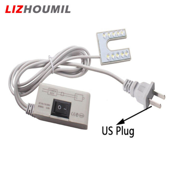 lizhoumil-10led-ไฟจักรเย็บผ้า-led-รูปตัวยูพร้อม-alas-magnetik-สำหรับจักรเย็บผ้าปลั๊ก-eu-110-250v