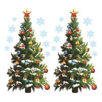 2Sheets of Xmas Window Decals Xmas Window Cling Peel and Sticker Christmas Tree Wallpaper Christmas Window Clings