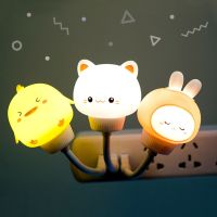 LED Chlidren USB Night Light Cute Cartoon Night Lamp Bear Rabbit Cat Duck for Baby Kid Bedroom Decor Bedside Lamp Christmas Gift