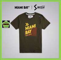 เสื้ออคกลม แบรนด์ Miami bay รุ่น Swish สีเขียวขี้ม้า