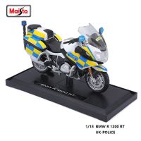 โมเดลรถมอเตอร์ไซค์ของแท้1:18 BMW R 1200 RT ของ UK-POLICIE ของขวัญระดับสะสมโมเดลหล่อขึ้นรูปแบบคงที่