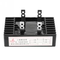 QL-100A 100A พลาสติกสีดำ1600V 2-Phase Diode Brge Rectifier พลังงานสูง AC To DC Converter เครื่องชาร์จแบตเตอรี่เก็บ