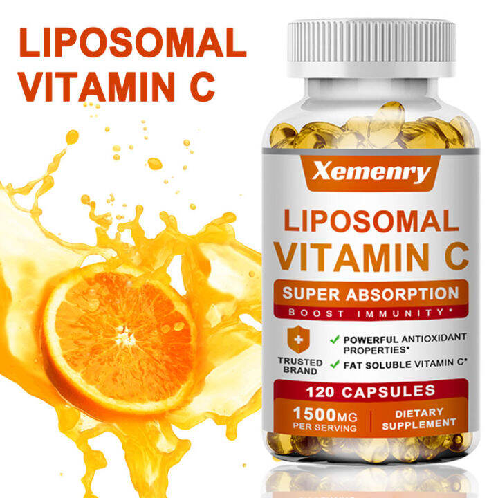 Liposomal Vitamin C Capsules 1500 mg Potent Antioxidant Supports