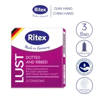 Bao cao su Ritex Lust gân & gai RL001 - Hộp 3 chiếc- RL001