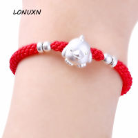 12 animals styles 925 Sterling silver Red String celet twelve zodiac transport beads couples men women bestie hand rope