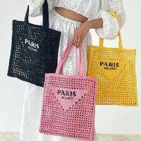 2022 New Luxury Designer Fashion Woven Raffia Shopping Embroidery Handbags Handmade Crocheted Straw Shopper Tote