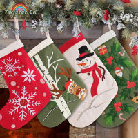 Twister.CK Embroidery Christmas Stockings Kit With Pattern Embroidery Starter Kits With Hoops Needles Thread For Christmas Gifts