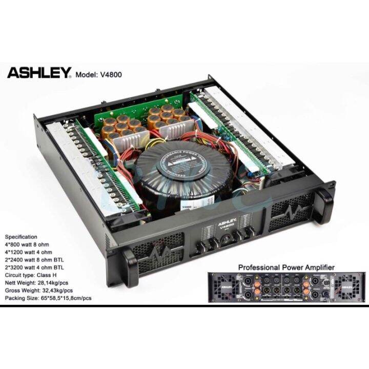 POWER AMPLIFIER ASHLEY V4800 ( 4 CHANNEL ) ORIGINAL Lazada Indonesia