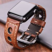 ❣▦△ Genuine Leather Watchbands For Apple Watch Band 42mm 38mm Women Men Watch Accessories Strap 44mm 40mm Series 5 4 3 2