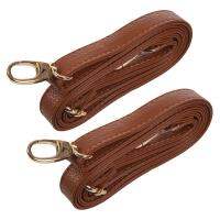 2X DIY Replacement Leather Bag Shoulder Strap Handle Cross Body Adjustable 140 x 2cm, Brown