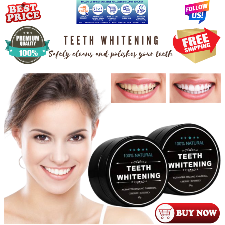 😁Teeth Whitening Activated Charcoal 30g FLASHSALE 😀😁Teeth Whitening ...