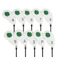 10 Pieces Golf Club Covers For Golf Clubs Irons Clover Iron Head Covers