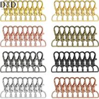 ♞ 10Pcs Swivel Clasps Snap Hooks D Rings Lanyard Snap Hooks Keychain Clip Hook Metal Lobster Claw Clasp for Keychain Making Purse