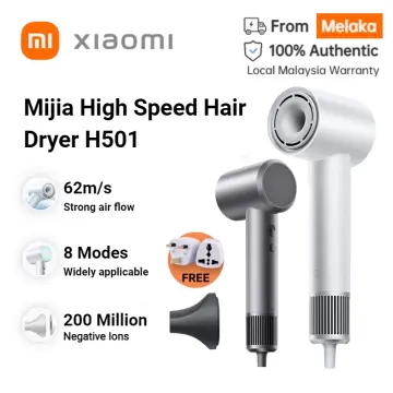 Xiaomi H501 Hair Dryer High Speed Hair Dryer 2 Minutes Quick Dry 1600W  Portable Negative Ion Hair Dryer 345g Ultra-Lightweight Noise Reduction  Hair Blower Home Hair Styling Pengering Rambut Hairdryer 小米高速吹風機