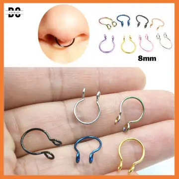 Buy Double Nose Ring for Single Piercing, Gold Nose Ring Hoop, Double Hoop  Nose Ring, Sterling Silver Nose Ring, Double Nose Ring Single Pierced Online  in India… | Gold nose hoop, Double