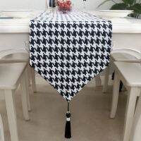 Houndstooth ผ้าเช็ดปากบนเตียงผ้าปูโต๊ะผ้ากำมะหยี่ผ้าแจ็คการ์ดใหม่ผ้าปูโต๊ะของตกแต่งบ้านขายส่ง