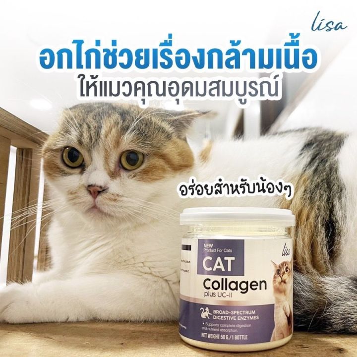 petparadise-th-lisa-cat-collagen-คอลลาเจนแมว-ลดขนร่วง-บำรุงขนสวย-มีสวนผสมจากผงไข่เต่า-วิตามินบีรวม-คอลลาเจน-60กรัม