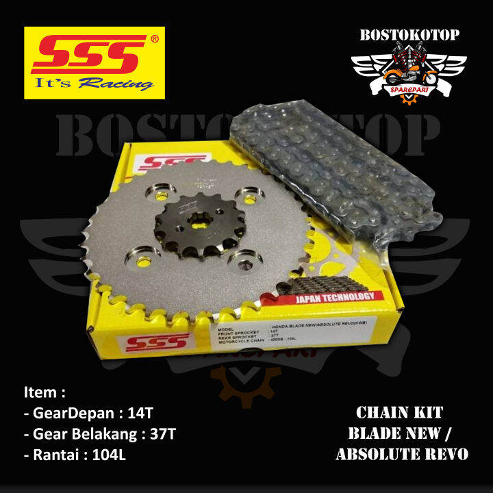 Sss Chain Kit Gear Gir Set Honda Blade New Absolute Revo Satu Set