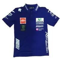 2016 Moto GP rossic VR 46 Yamaha movistar Polo เสื้อโปโลผ้าฝ้ายสีฟ้า