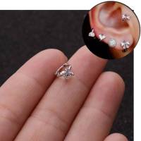 (ราคา 1 ข้าง)ต่างหูห่วงเพชร ใส่ Tragus ❤️  ต้องการเป็นคู่กดสั่ง 2 ชิ้นนะคะ