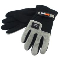 hotx【DT】 Men Warm Fleece Thermal Motorcycle Gloves Polar Mittens Snow Back