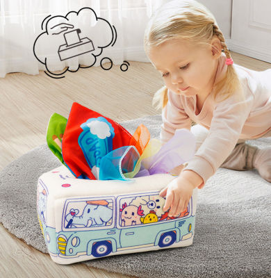 Montessori ของเล่นเด็กกล่องกระดาษทิชชูของเล่นพัฒนาสำหรับทารก6 12เดือนเด็กน้อยทักษะยนต์ของเล่นประสาทสัมผัสของเล่นเด็ก1ปี
