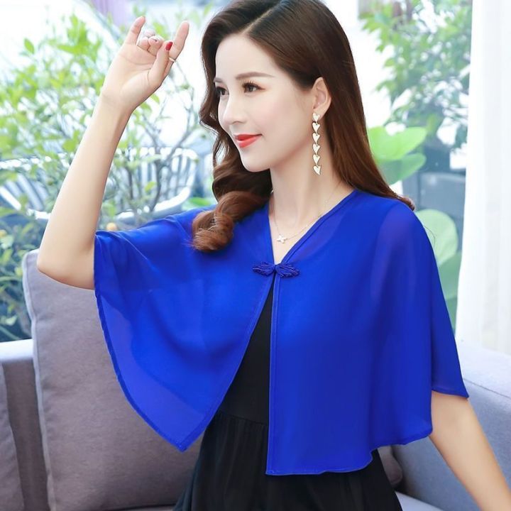 Korean Solid Chiffon Transparent Sunscreen Shawl Female Summer Air