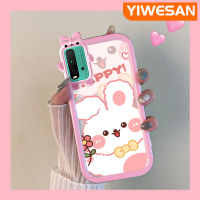 YIWESAN เคสสำหรับ Xiaomi Redmi 9T Redmi 9 Power เคสรูปโบว์น่ารักสีชมพูลายกระต่ายน่ารักปลอกนิ่มกันรอยขีดข่วนเคสโทรศัพท์โปร่งใสฝาครอบป้องกันซิลิกาเจลเลนส์กล้องถ่ายรูปกันกระแทก