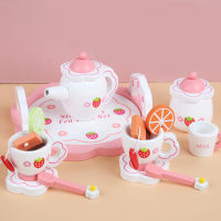 2021Simulation Wooden Kitchen Toy Creative Tea Set Toy Puzzle Pretend Play House Toy Early Education Tableware For Girl Gifts